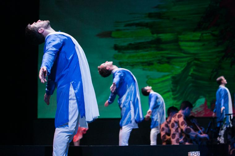 Sam Black, Aaron Loux, and Domingo Estrada, Jr. in "Layla and Majnun," 2017