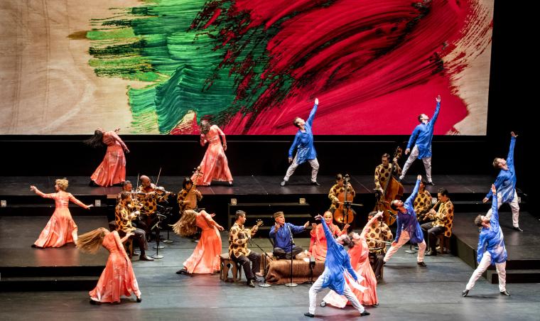 The Dance Group with mugham vocalists Alim Qasimov and Fargana Qasimova, and members of The Silk Road Ensemble, in "Layla and Majnun," 2016 