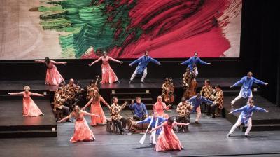 The Dance Group with mugham vocalists Alim Qasimov and Fargana Qasimova, and members of The Silk Road Ensemble, in "Layla and Majnun," 2016