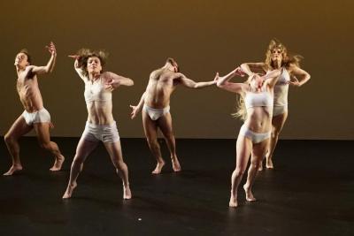 Aaron Loux, Laurel Lynch, Sam Black, Lesley Garrison, and Jenn Weddel in "Cargo," 2016