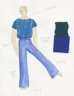 Costume sketch for "Rock of Ages," 2004