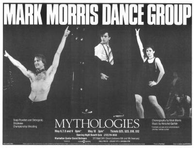 Advertisement for "Mythologies" at the Manhattan Center Grand Ballroom, 1987