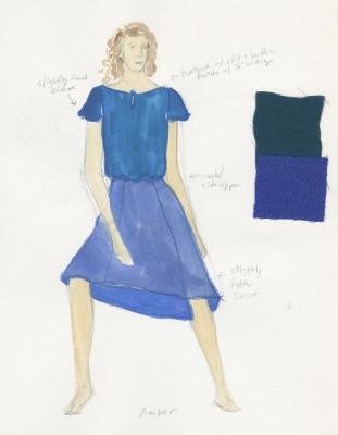 Costume sketch for "Rock of Ages," 2004