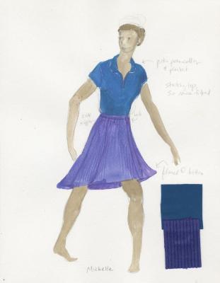 Costume sketch for "Rock of Ages," 2004