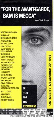 Flyer for Brooklyn Academy of Music - November 12-15, 1986