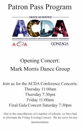 Program for Gonzaga University - March 11, 2020