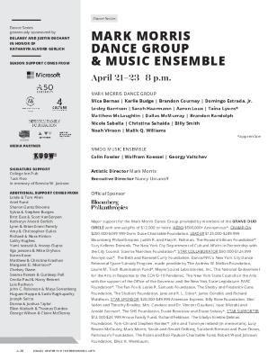 Program for Meany Center for the Performing Arts - April 21-23, 2022