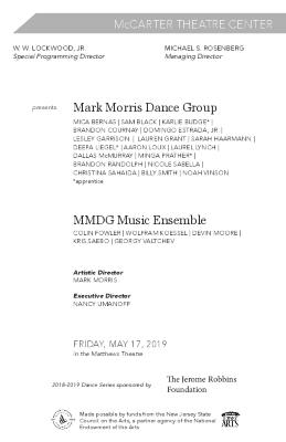 Program for McCarter Theatre Center - May 17, 2019