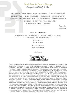 Program for PS21: Performance Spaces for the 21st Century Gala Performance - August 5, 2022