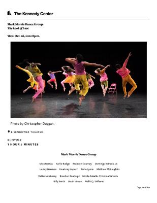 Program for “The Look of Love,” The John F. Kennedy Center for the Performing Arts - October 26-29, 2022