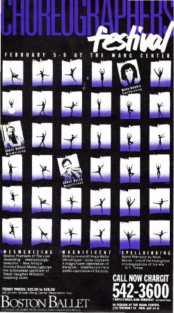 Flyer for Boston Ballet - February 5-9, 1986
