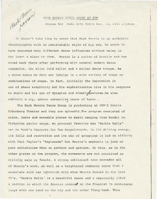 WBAI Arts Extra - December 1985