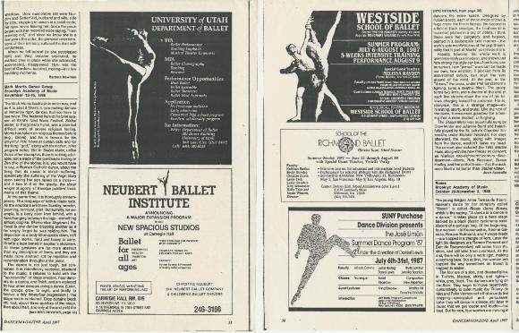 Dance Magazine - April 1987