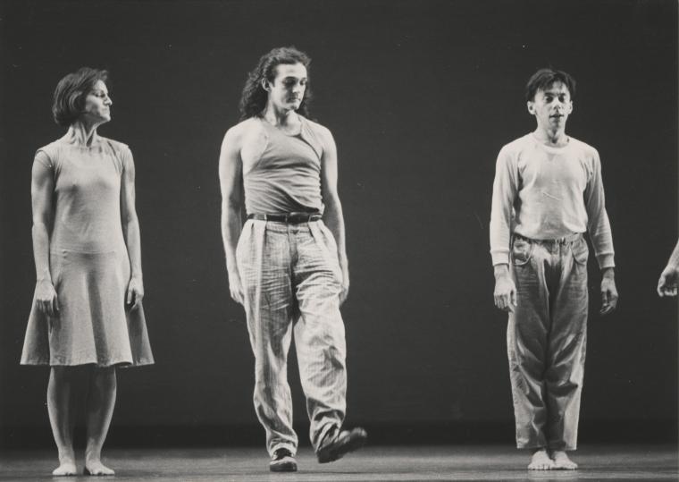 Tina Fehlandt, Mark Morris, and Keith Sabado at a curtain call for "Gloria," 1988
