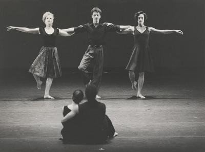 Megan Williams, Jon Mensinger, and Ruth Davidson in "New Love Song Waltzes," 1989