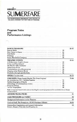 Program for Boston Ballet - July 11, 1986