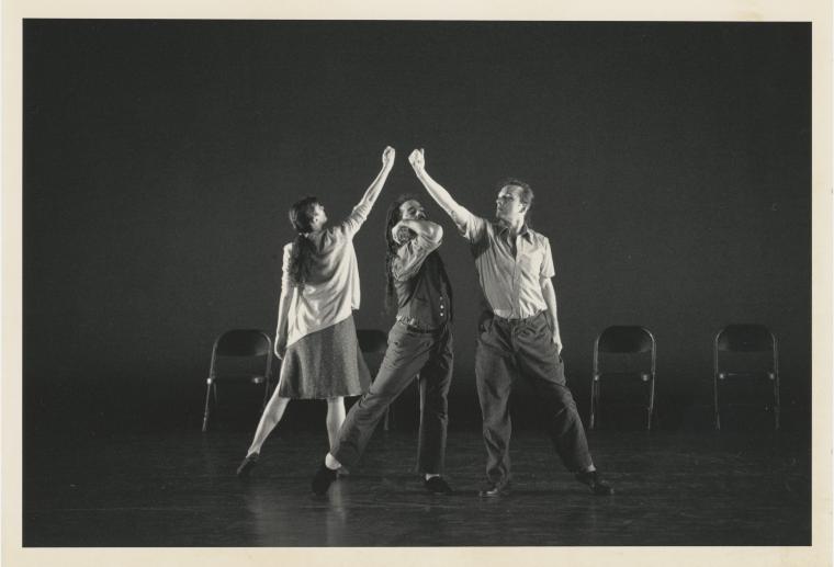 Mireille Radwan Dana, Guillermo Resto, and Mark Morris in "The Office," 1995
