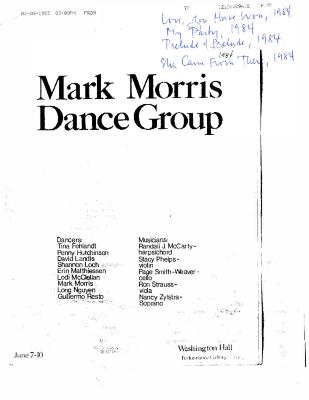 Program for On the Boards (Seattle, WA) - June 7-10, 1984