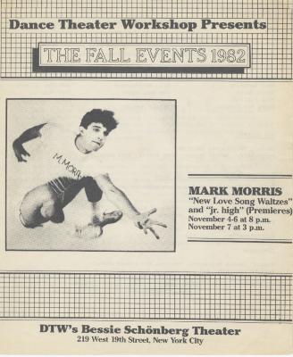Program for Dance Theater Workshop presents the Fall Events (New York, NY) - November 4-7, 1982