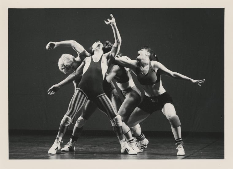 Donald Mouton, David Landis, and Susan Hadley in "Championship Wrestling after Roland Barthes" from "Mythologies," 1989