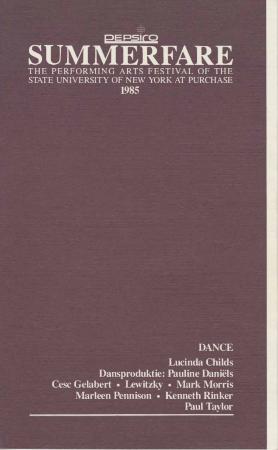 Program for PepsiCo Summerfare Performing Arts Festival (Purchase, NY) - July 27-28, 1985