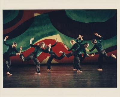 The company in the premiere performance run of "Rhymes With Silver," 1997