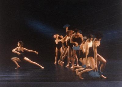 Jennifer Thienes with the company in "Prelude and Prelude" on the set of "Great Performances," 1986