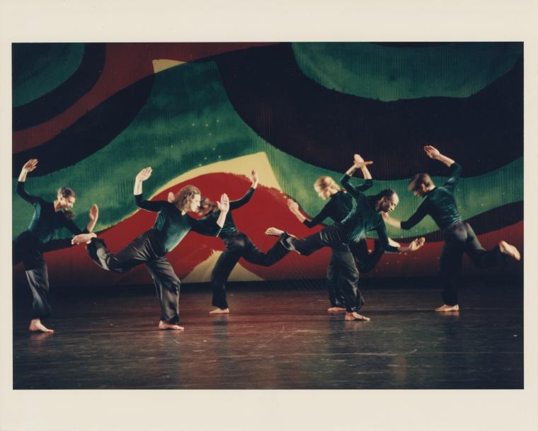 The company in the premiere performance run of "Rhymes With Silver," 1997