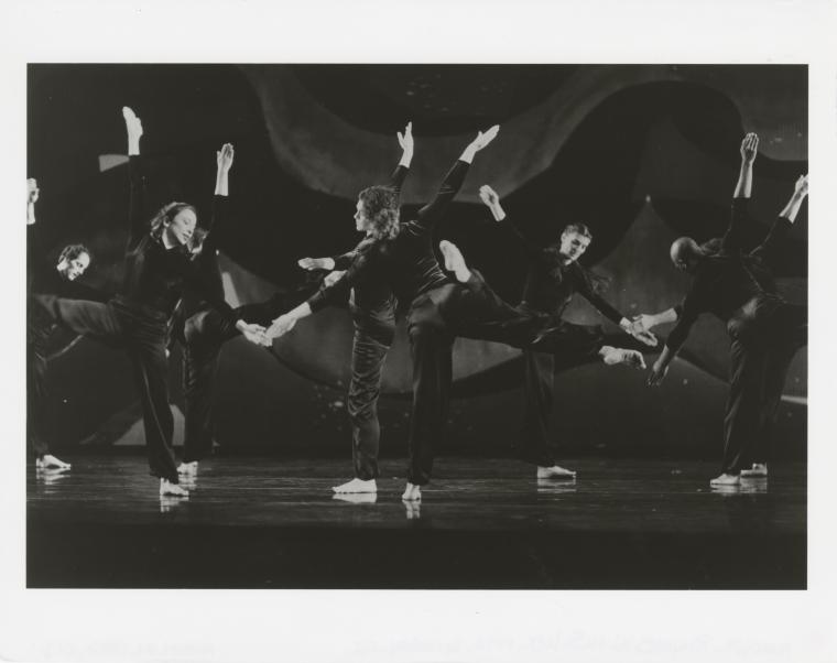 The company in the premiere performance run of "Rhymes With Silver," 1997