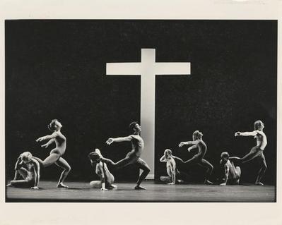 The company in the premiere performance run of "Stabat Mater," 1986