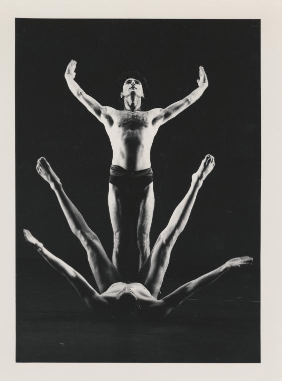 Jon Mensinger with Jean-Guillaume Weis (foreground) in "Strict Songs," 1990